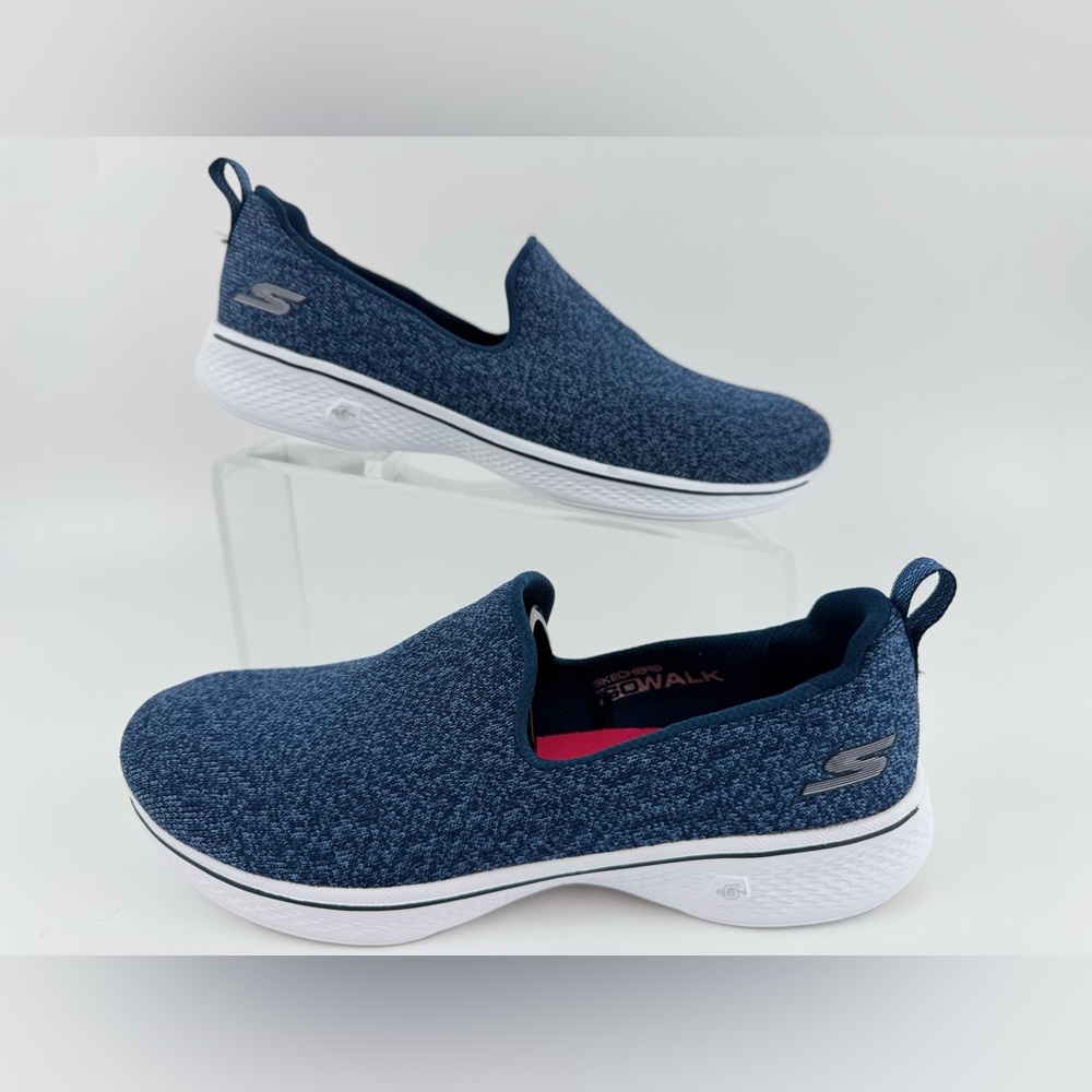 Skechers Women's Go Walk Sneakers Blue Slip-On, US Size 8.5  Goga Max Cushioning - Picture 4 of 13